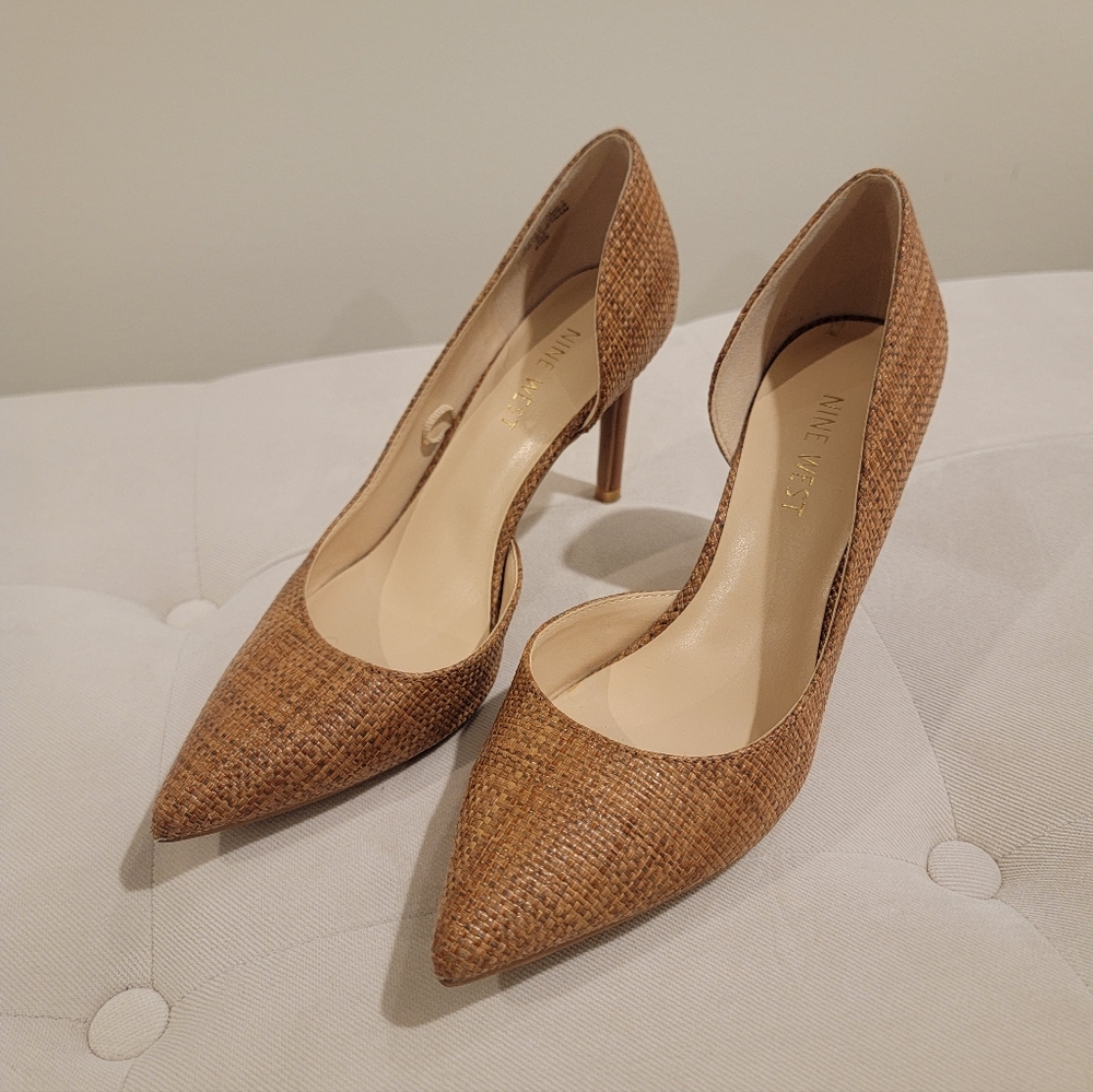 Nine West Brown Textured Heels
